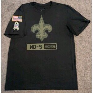 Nike New Orleans Saints Salute to Service USA Military Black T-Shirt Men's Large